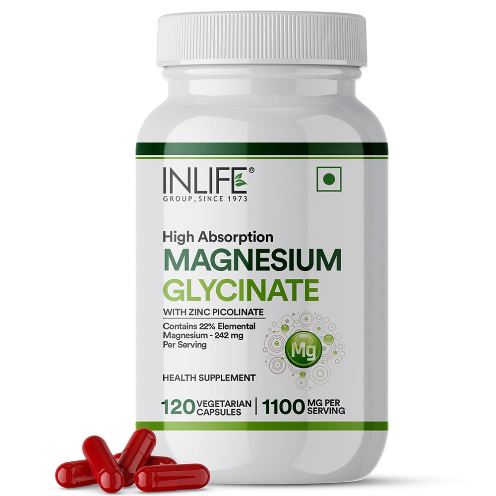 1 - INLIFE Magnesium Glycinate with Zinc Picolinate,  Unflavoured  120 capsules 