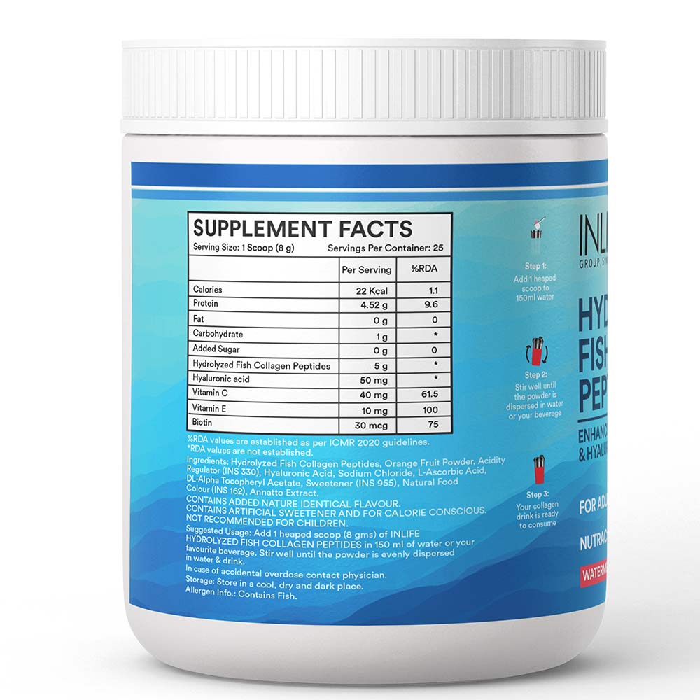 3 - INLIFE Marine Collagen Peptides,  200 g  Watermelon 