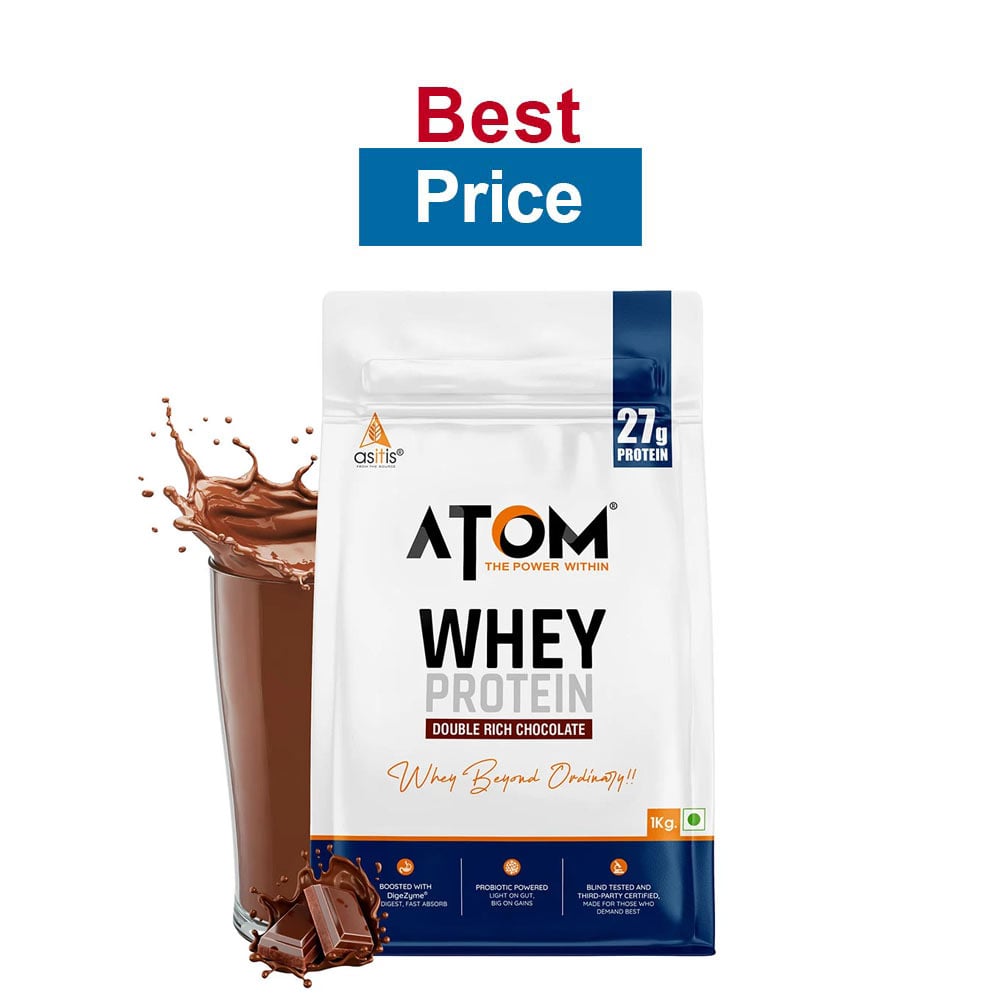 AS-IT-IS Nutrition ATOM Whey Protein with Enzymes,  2.2 lb  Double Rich Chocolate 