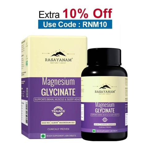 Rasayanam Magnesium Glycinate,  Unflavoured  60 tablet(s) 