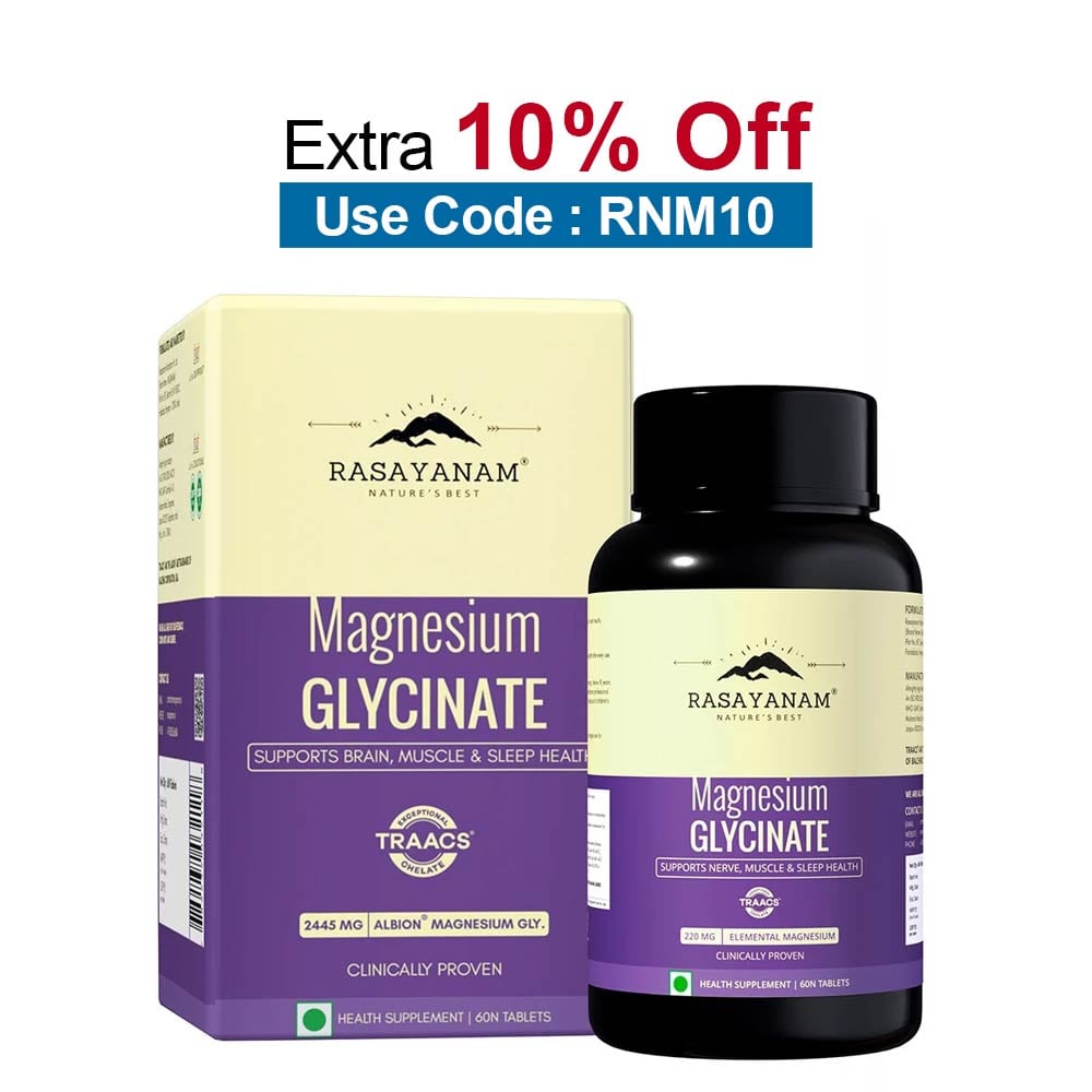 Rasayanam Magnesium Glycinate,  Unflavoured  60 tablet(s) 