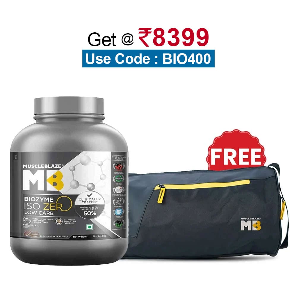 MuscleBlaze Biozyme Iso-Zero,  4.4 lb  Low Carb Cookies & Cream 