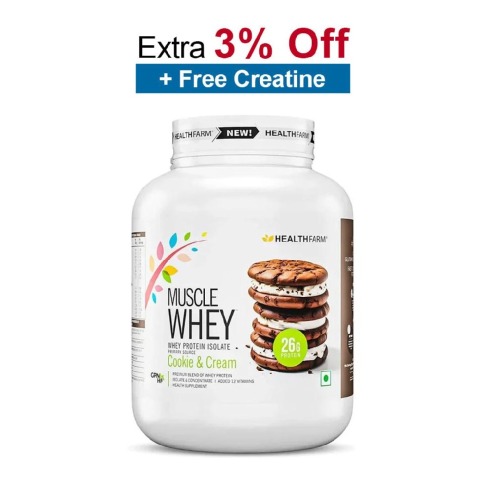 Healthfarm Muscle Whey,  4.4 lb  Cookies & Cream 