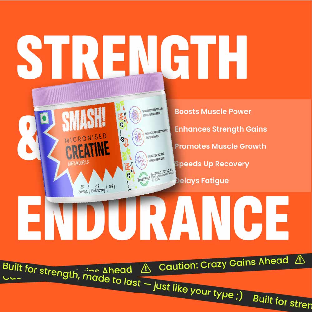 3 - Smash Micronised Creatine Monohydrate,  Unflavoured  0.22 lb