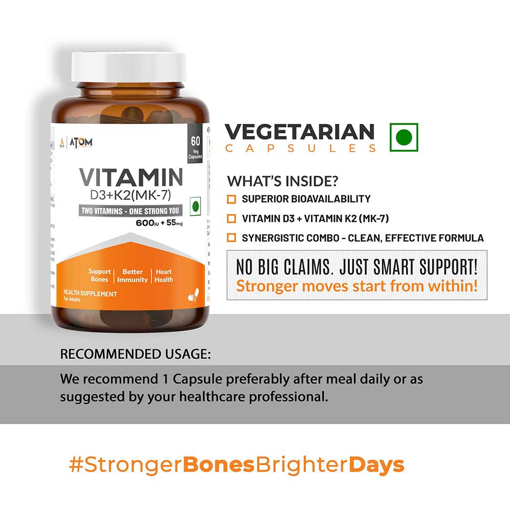 6 - AS-IT-IS Nutrition Vitamin D3 & K2 (MK-7),  60 veggie capsule(s)  Unflavoured 