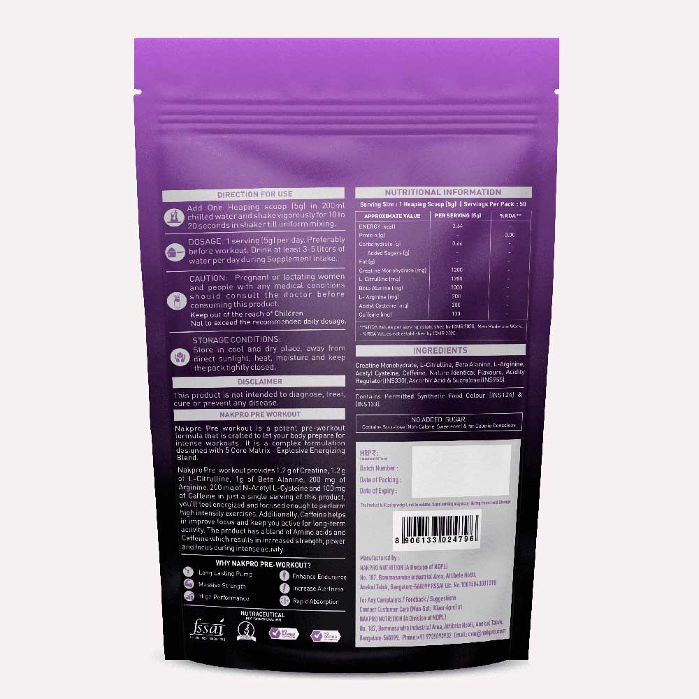 2 - Nakpro Pre-Workout,  0.55 lb  Blueberry 