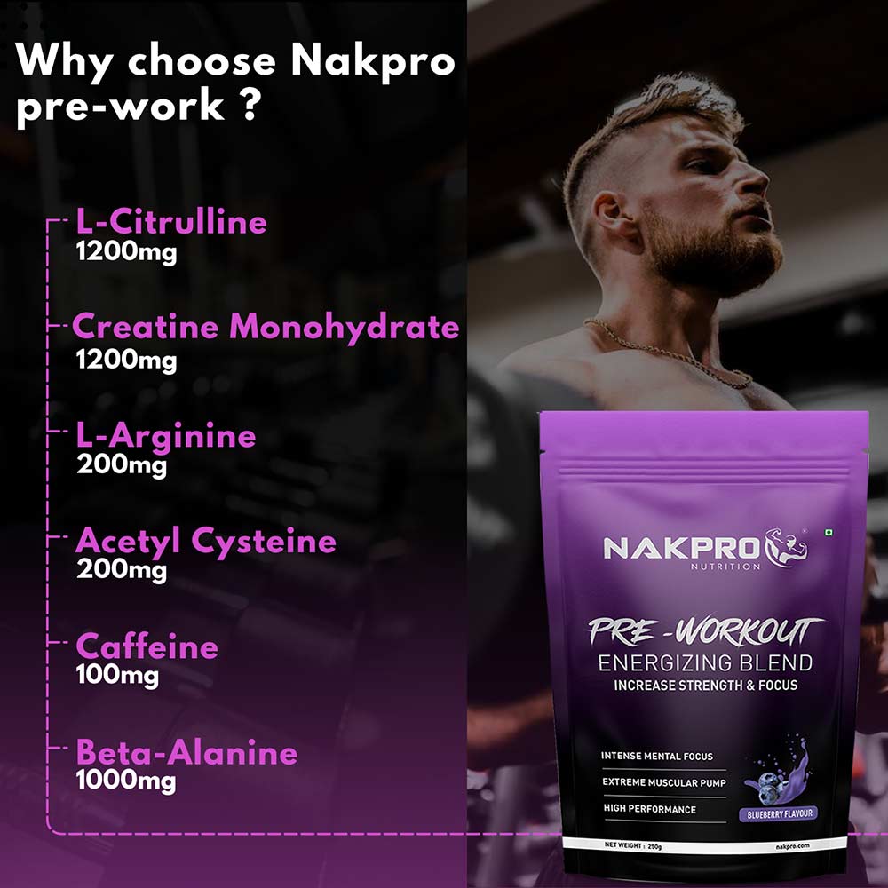 3 - Nakpro Pre-Workout,  0.55 lb  Blueberry 