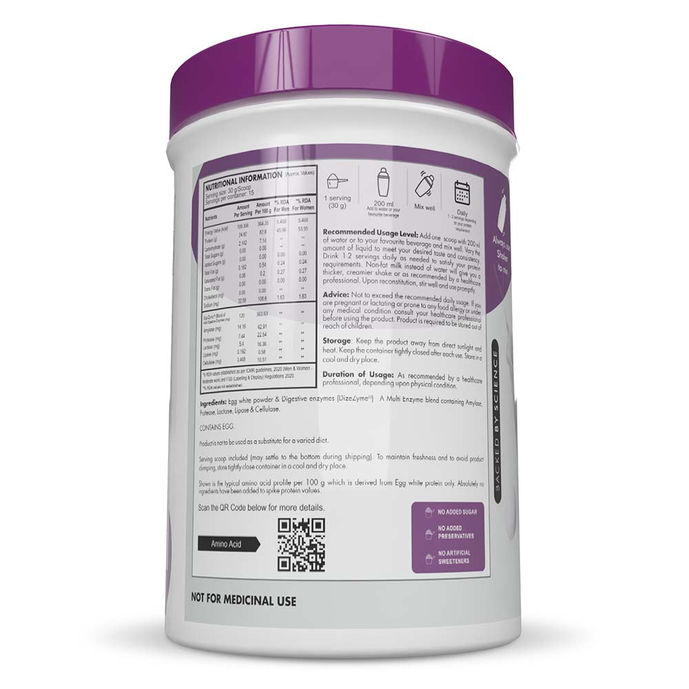 3 - HealthyHey Nutrition Egg White Protein Powder,  Unflavoured  1.1 lb 