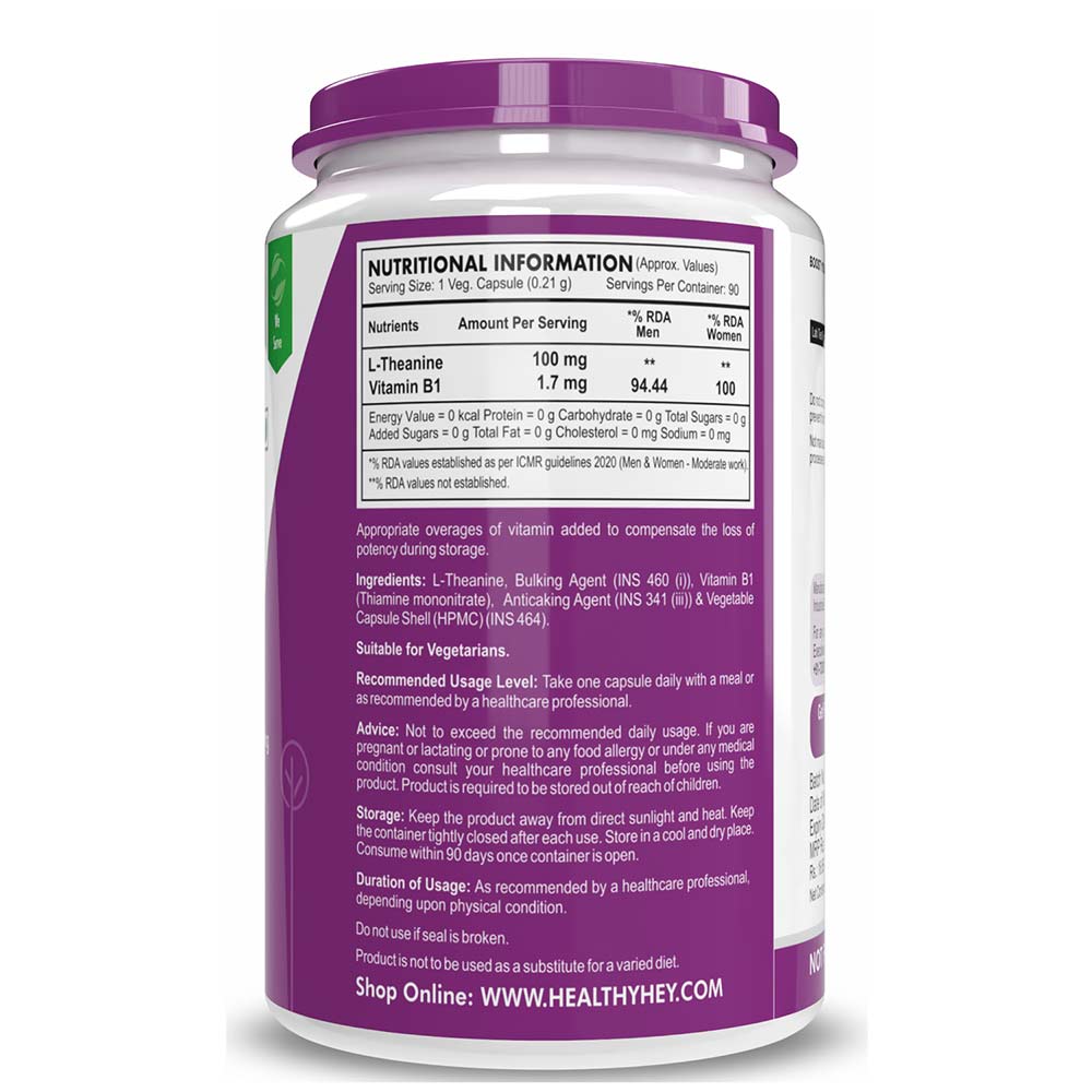 2 - HealthyHey Nutrition L-Theanine,  90 capsules 