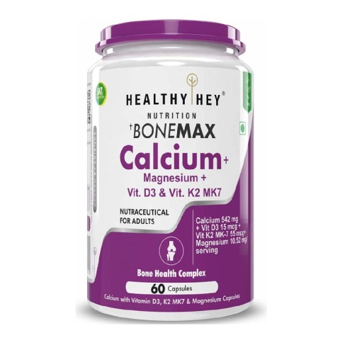 1 - HealthyHey Nutrition Calcium + Magnesium with Vitamin D3 & K2 Mk7 Bonemax,  60 capsules  Unflavoured 