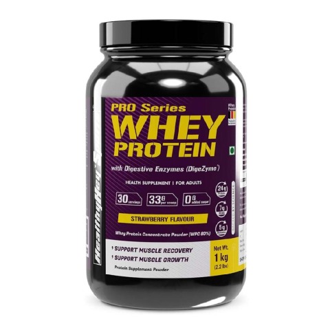 1 - HealthyHey Nutrition Sports Whey Protein Concentrate,  2.2 lb  Strawberry 