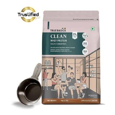 TrueBasics Clean Whey Protein (Isolate + Concentrate), 2.2 lb Chocolate