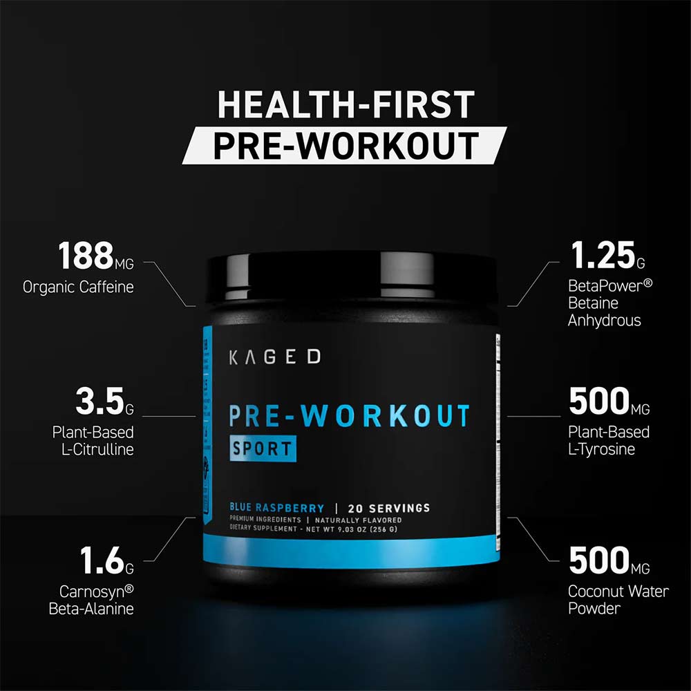 4 - Kaged Muscle Pre-Kaged Sport,  0.59 lb  Fruit Punch 