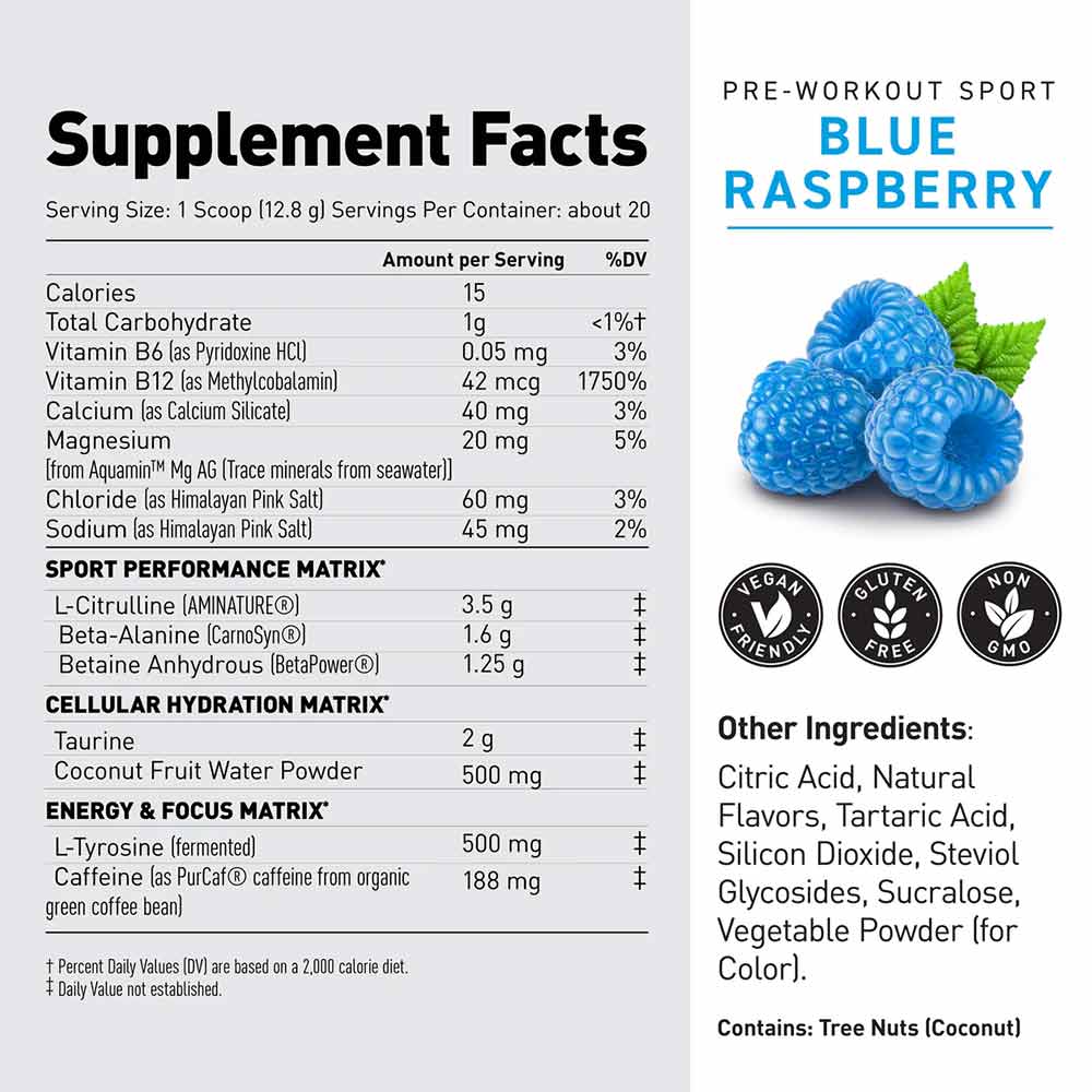 2 - Kaged Muscle Pre-Kaged Sport,  0.57 lb  Blue Raspberry 