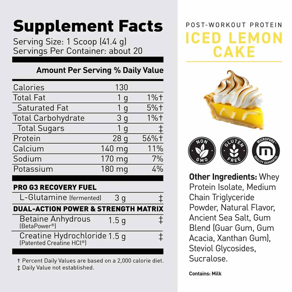 2 - Kaged Muscle Re-Kaged,  1.84 lb  Iced Lemon Cake 