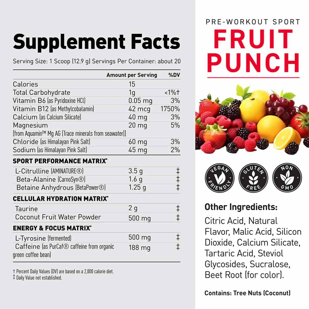 2 - Kaged Muscle Pre-Kaged Sport,  0.59 lb  Fruit Punch 