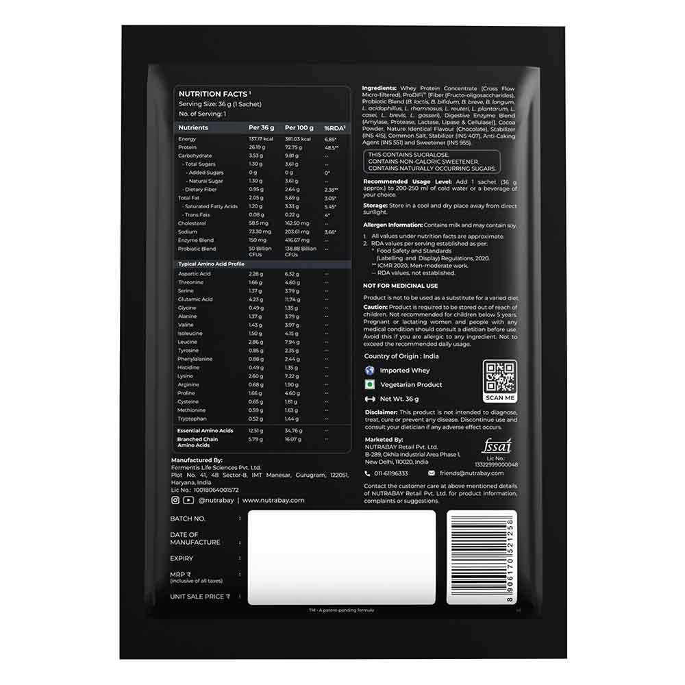 7 - Nutrabay BioAbsorb Whey Protein,  0.07 lb  Milk Chocolate 