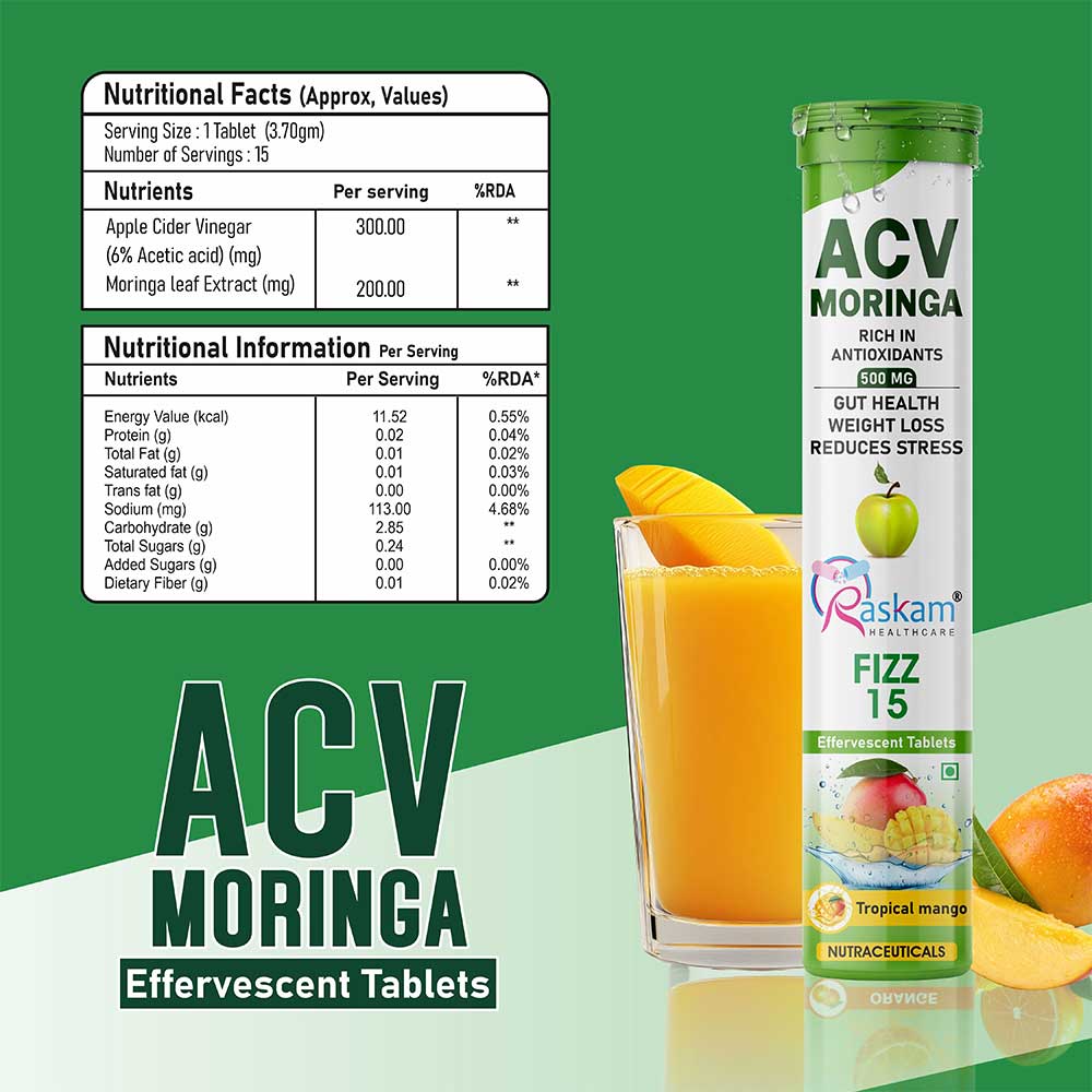 2 - Raskam ACV Moringa,  15 tablet(s)  Tropical Mango (Pack of 4) 