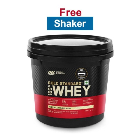 ON (Optimum Nutrition) Gold Standard 100% Whey Protein, 8.8 lb Vanilla Ice Cream