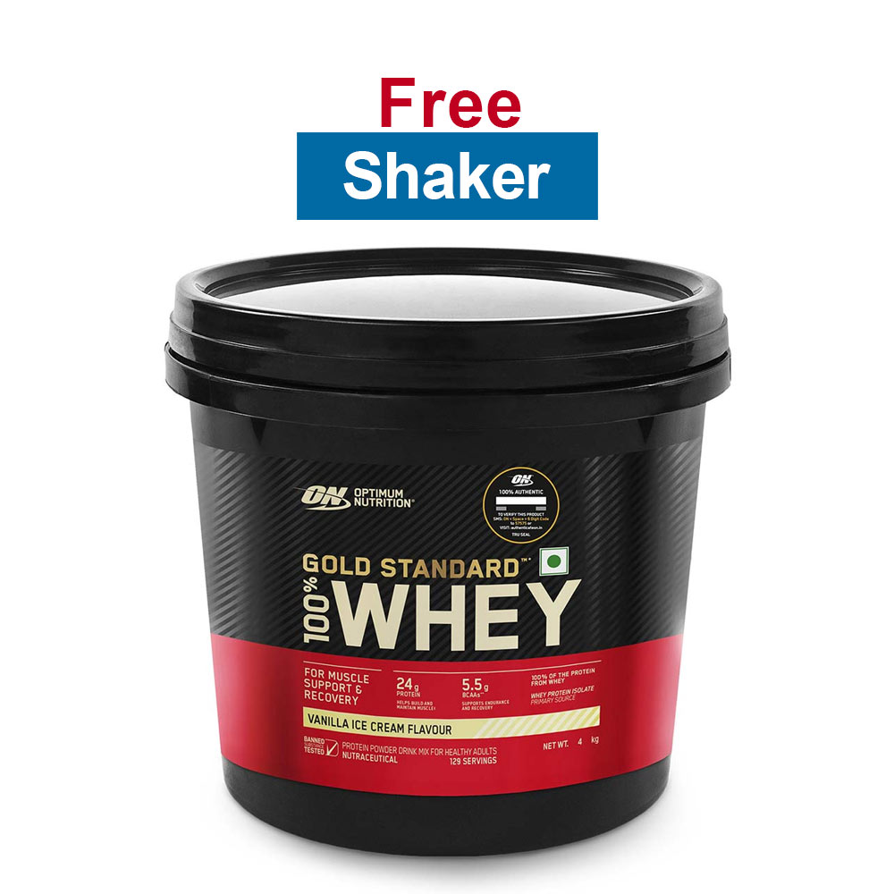 ON (Optimum Nutrition) Gold Standard 100% Whey Protein,  8.8 lb  Vanilla Ice Cream 
