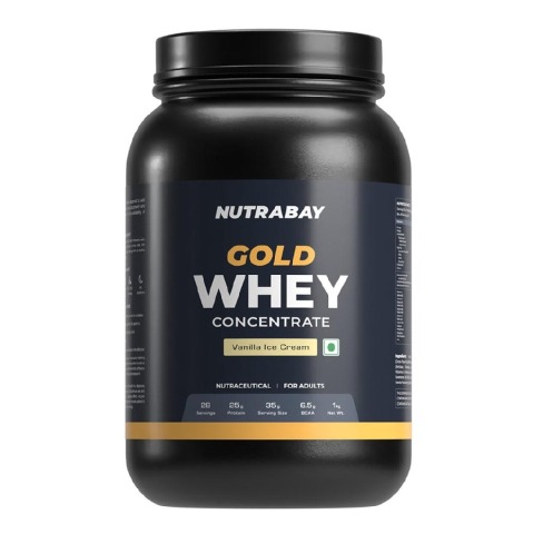 1 - Nutrabay Gold Concentrate Whey Protein, 2.2 lb Vanilla Ice Cream