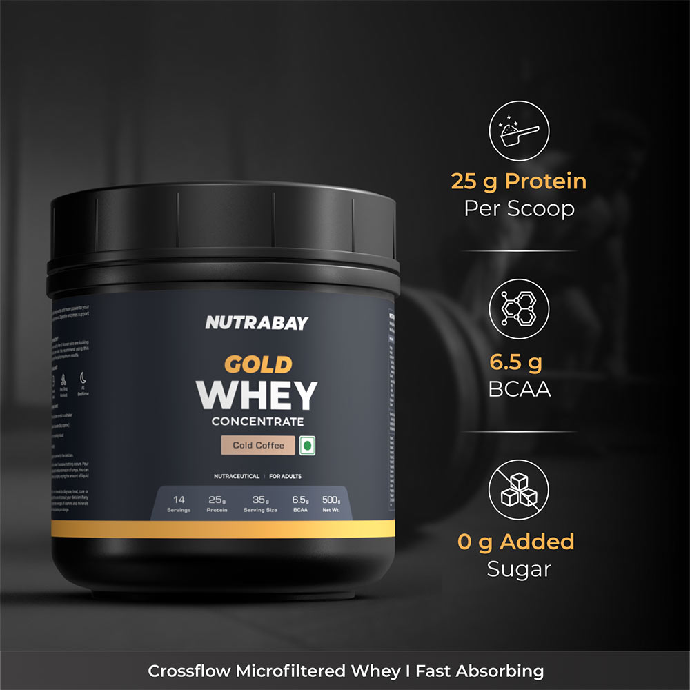 3 - Nutrabay Gold Concentrate Whey Protein,  1.1 lb  Cold Coffee 