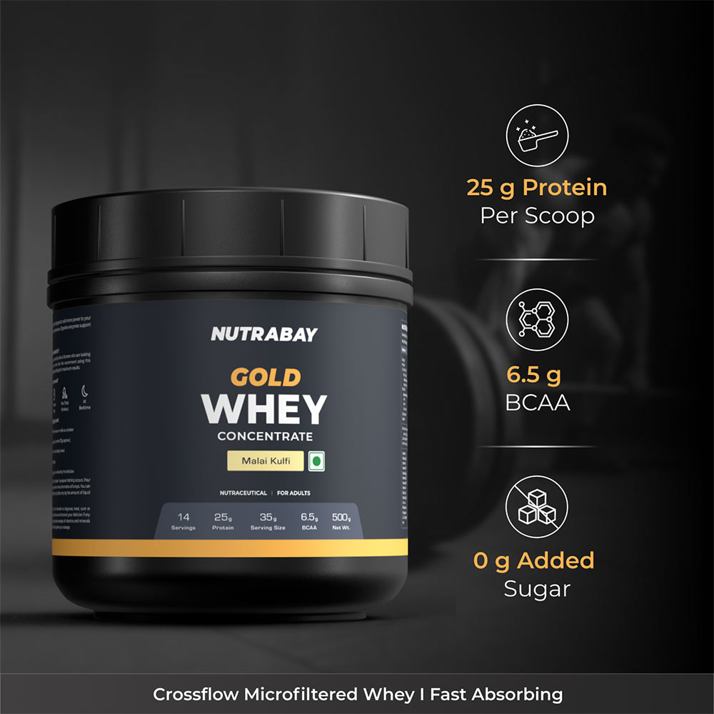 3 - Nutrabay Gold Concentrate Whey Protein,  1.1 lb  Malai Kulfi 