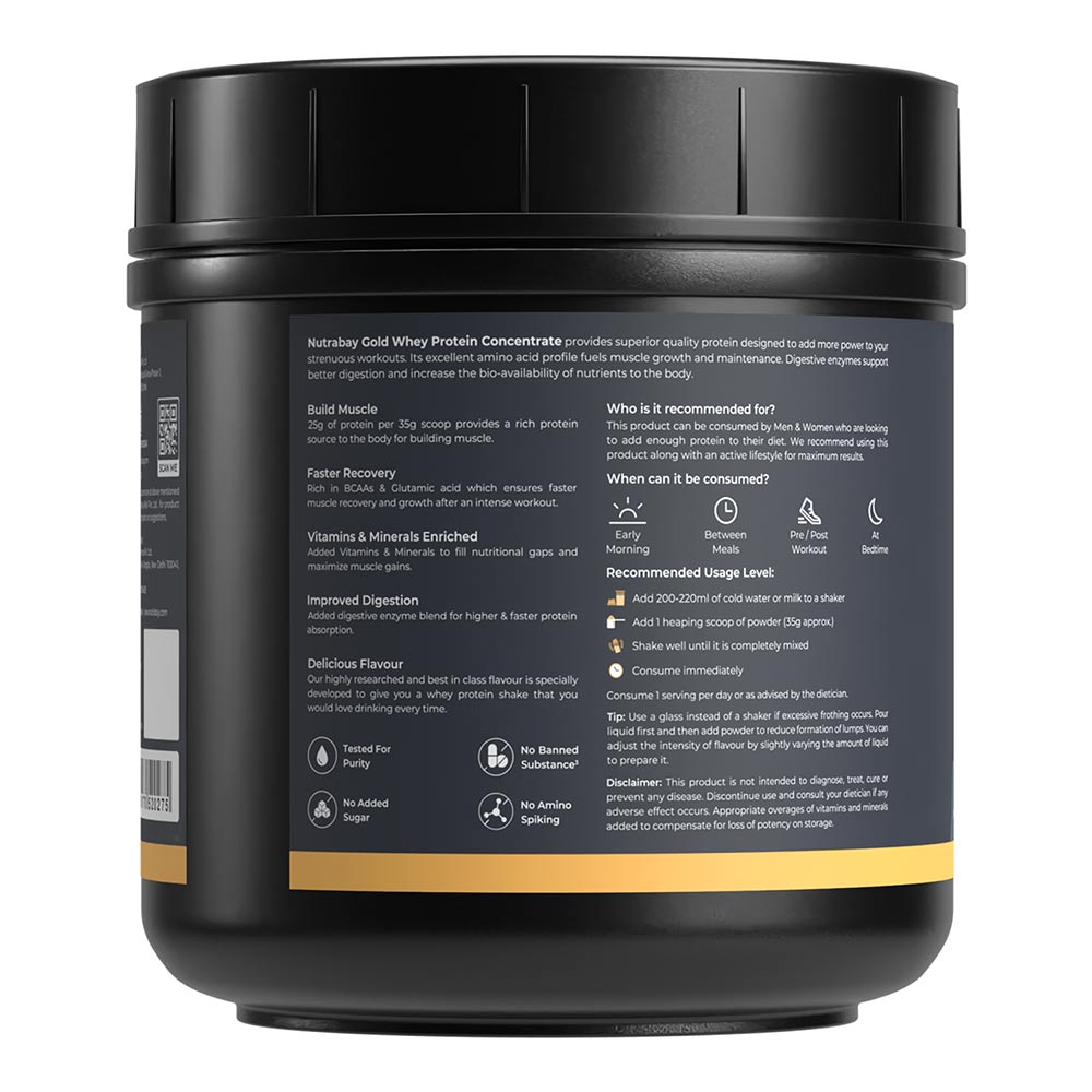 7 - Nutrabay Gold Concentrate Whey Protein,  1.1 lb  Kesar Badam Pista 
