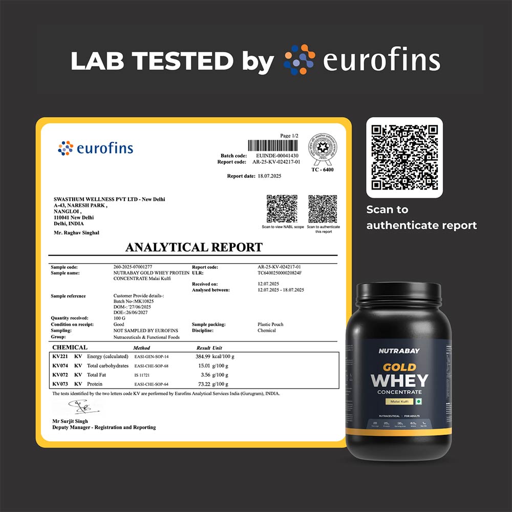 5 - Nutrabay Gold Concentrate Whey Protein,  2.2 lb  Malai Kulfi 