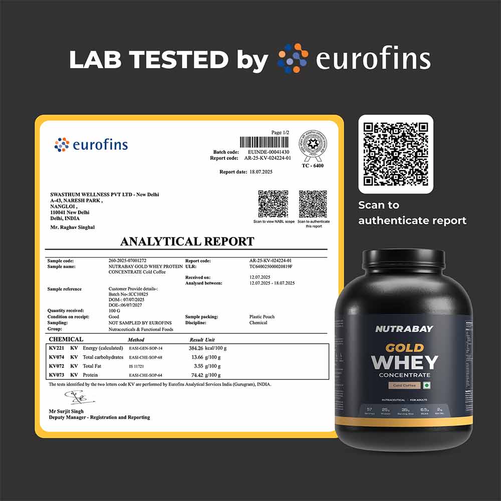 5 - Nutrabay Gold Concentrate Whey Protein,  4.4 lb  Cold Coffee 