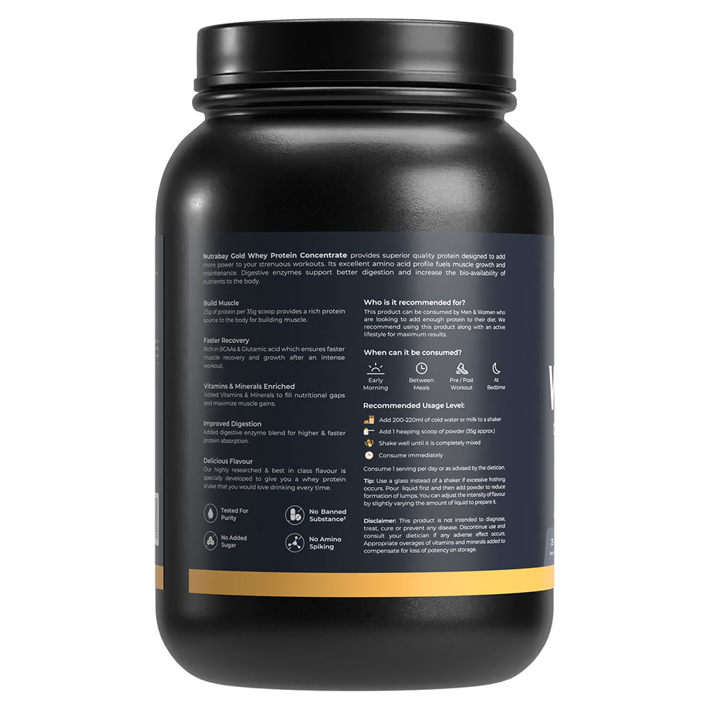 7 - Nutrabay Gold Concentrate Whey Protein,  2.2 lb  Malai Kulfi 