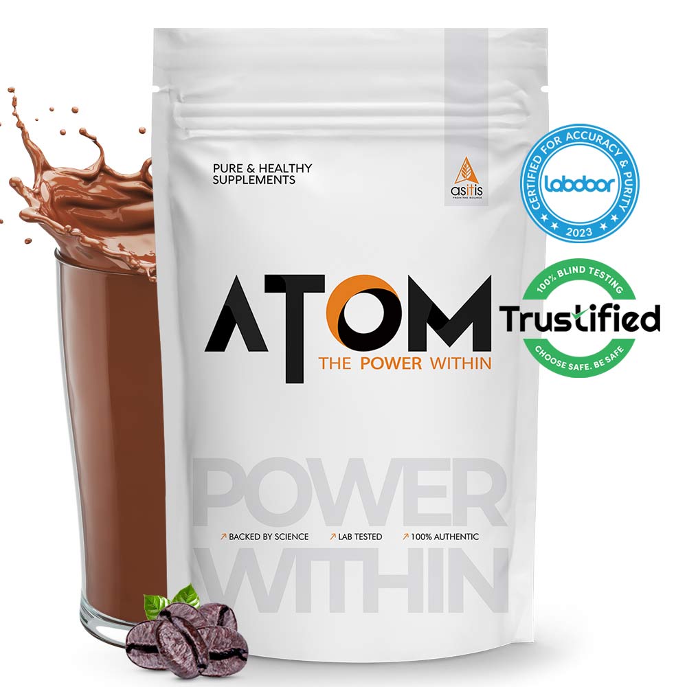 1 - AS-IT-IS Nutrition ATOM Whey Protein with Enzymes,  2.2 lb  Cafe Latte 
