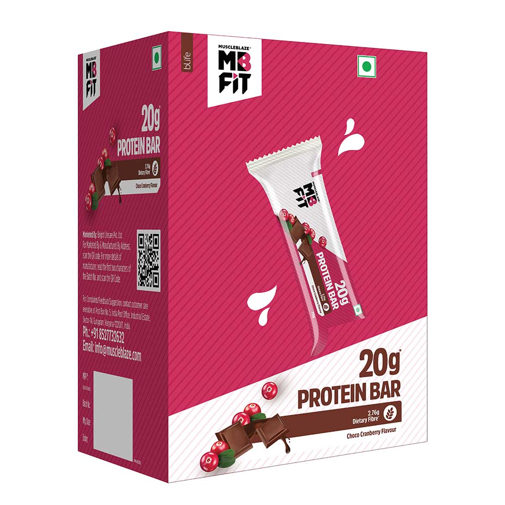3 - MuscleBlaze Protein Bar (20 gm Protein),  6 bar(s)  Choco Cranberry 