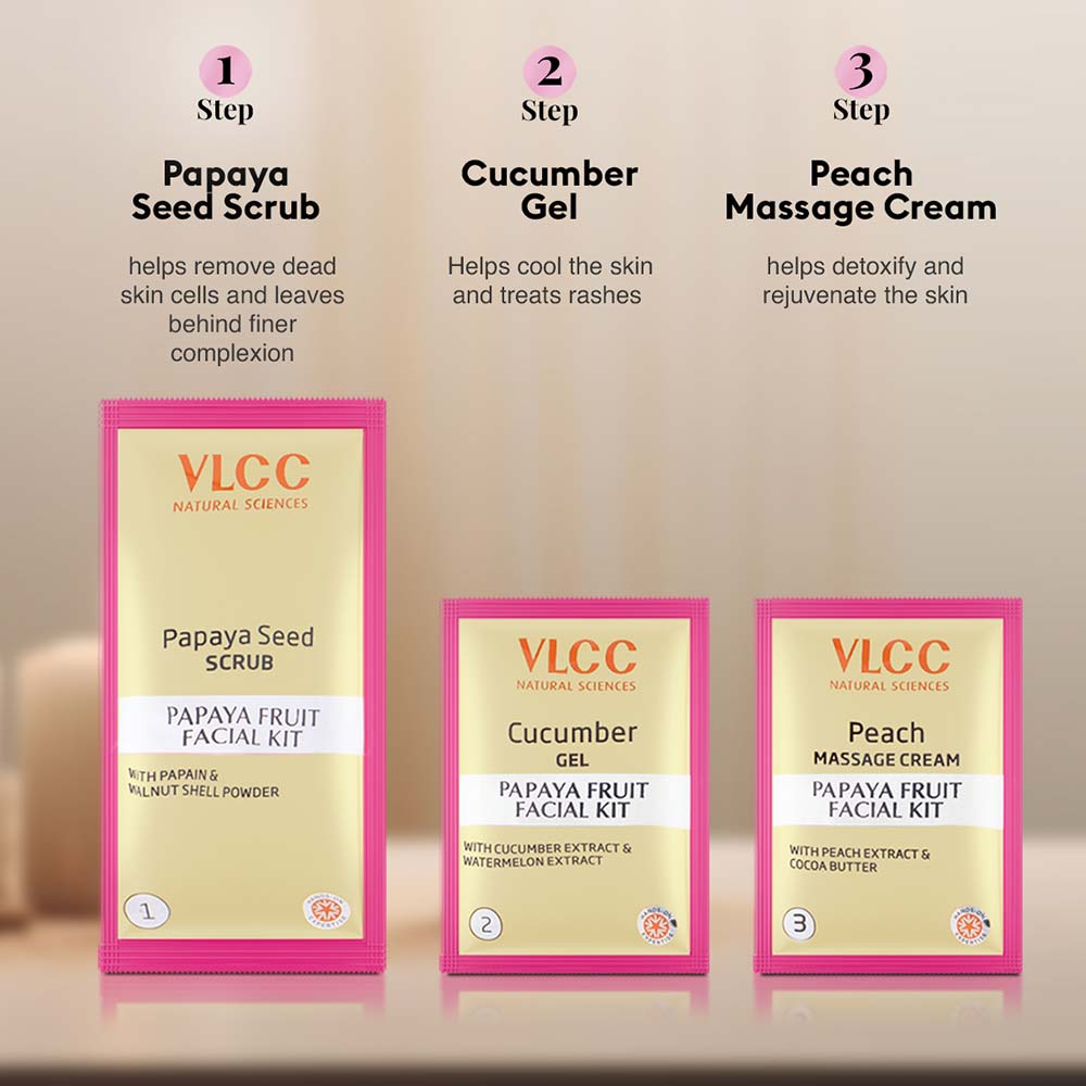 5 - VLCC Fruit Facial Kit,  300 g  for All Skin Types (Papaya) 