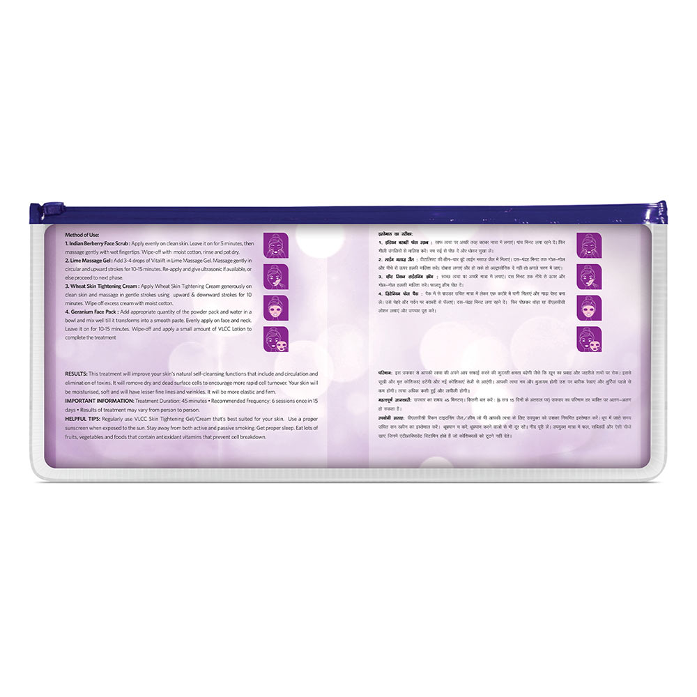 8 - VLCC Skin Tightening Facial Kit,  252 g  for All Skin Types  (6 Facials - 240g + 12ml) 