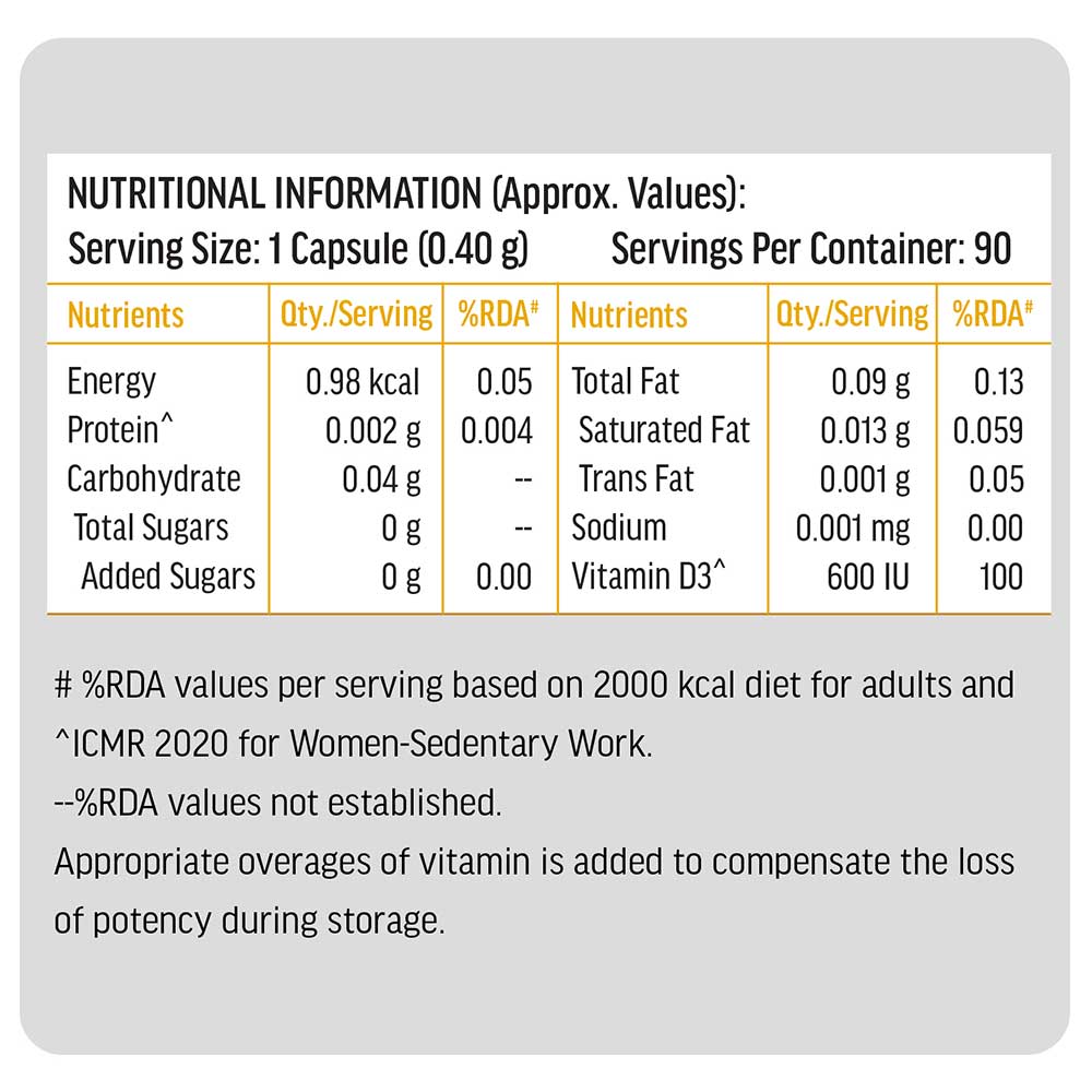 1 - HealthKart HK Vitals Vitamin D3,  90 capsules  Unflavoured