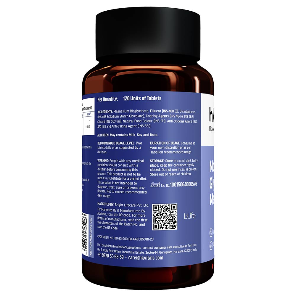 30 - HealthKart HK Vitals Magnesium Glycinate,  Unflavoured - Men  120 tablet(s)