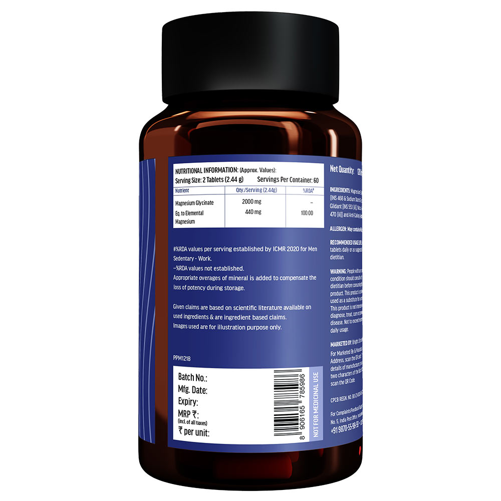 10 - HealthKart HK Vitals Magnesium Glycinate,  Unflavoured - Men  120 tablet(s)