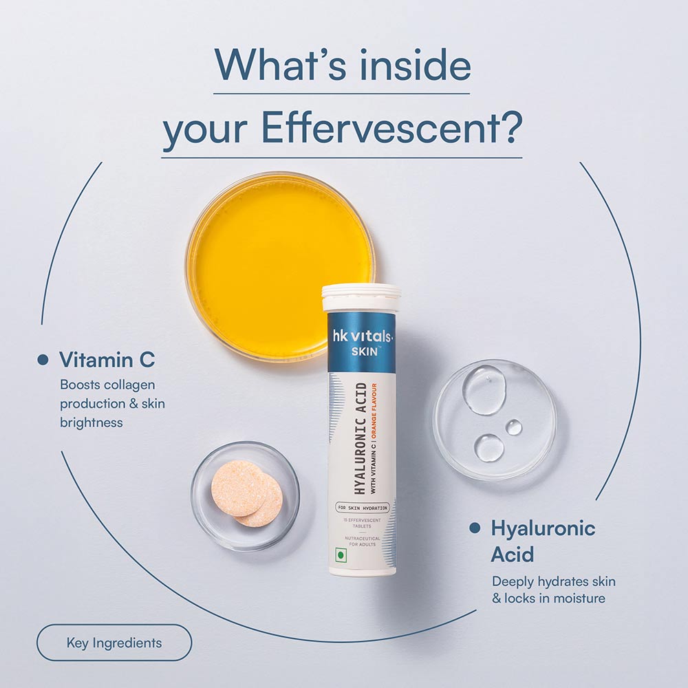 4 - HealthKart HK Vitals Hyaluronic Acid Effervescent,  15 tablet(s)  Orange