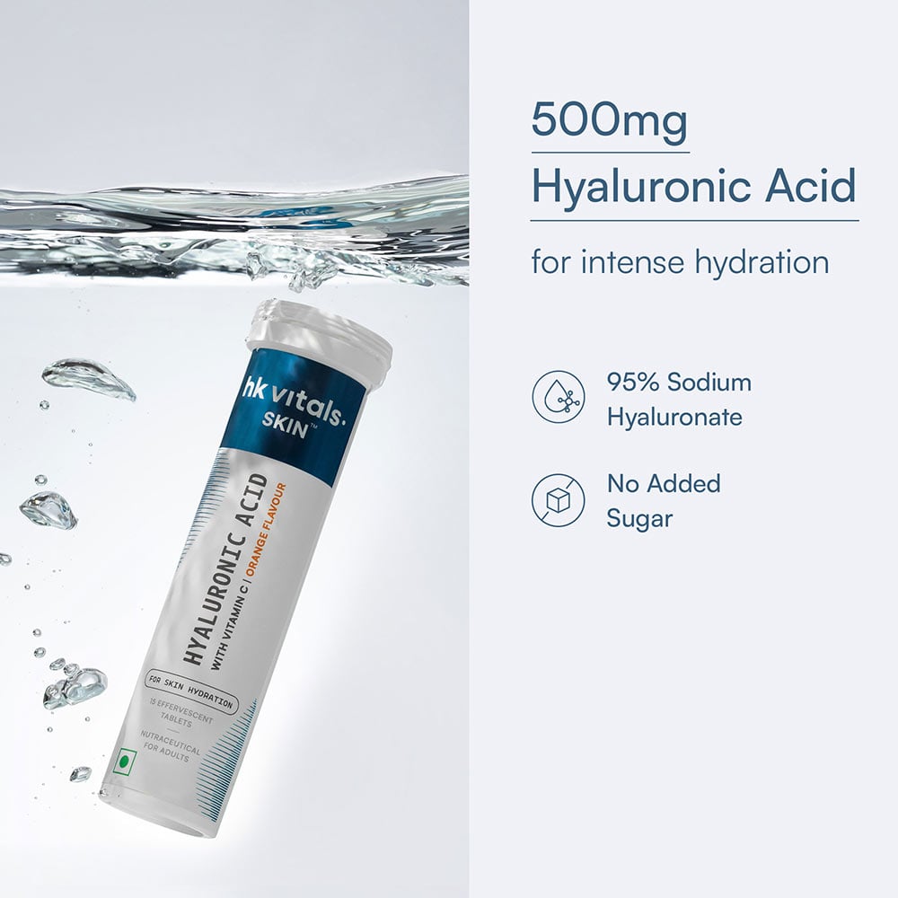 9 - HealthKart HK Vitals Hyaluronic Acid Effervescent,  15 tablet(s)  Orange