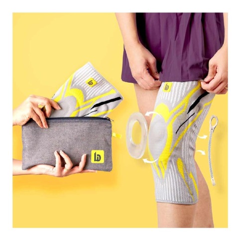 1 - betterhood Premium Knee Sleeve with with Gel Pad & Side Stabilizers,  Grey  Large 