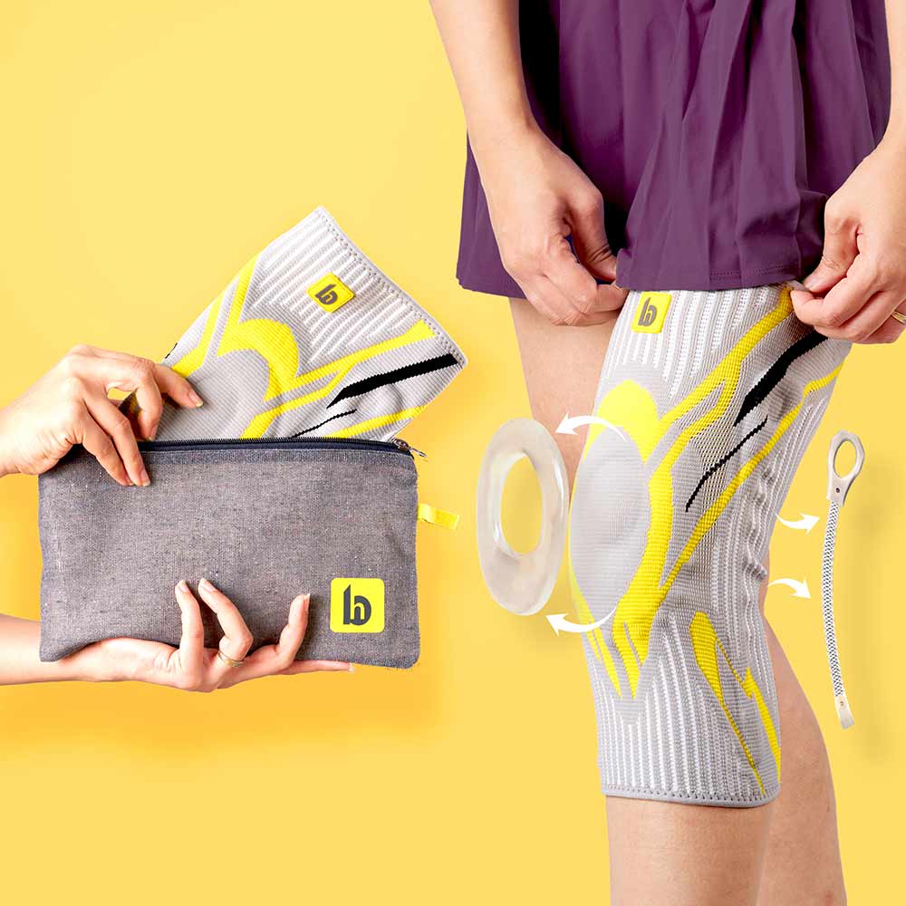 1 - betterhood Premium Knee Sleeve with with Gel Pad & Side Stabilizers,  Grey  Large 