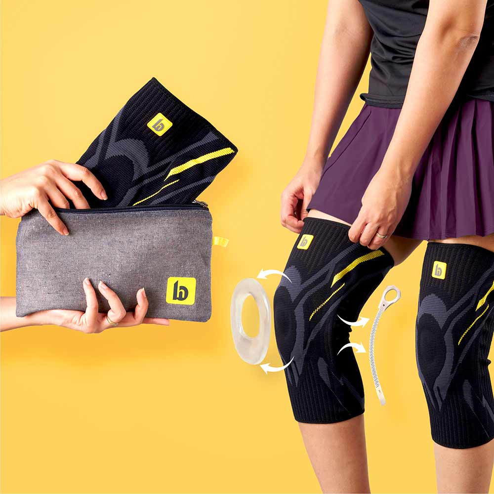 1 - betterhood Premium Knee Sleeve with with Gel Pad & Side Stabilizers,  Black (Pack of 2)  Medium 