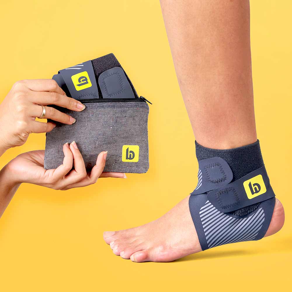 1 - betterhood Ankle Support Brace with ZeroBulk Max Stability Design,  Black & Grey  Medium 
