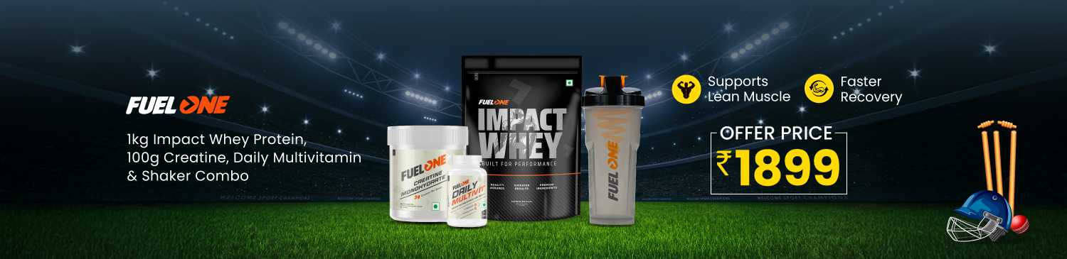 Fuel One Impact Whey Protein 1kg Chocolate & Creatine Monohydrate 100g & Daily Multivitamin 30 Tabs & Shaker Combo | Offer Price - 1899