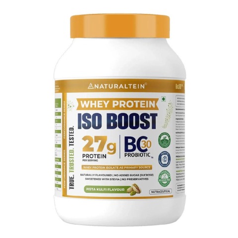 1 - NATURALTEIN Performance Series Whey Protein ISO BOOST,  2.2 lb  Pista Kulfi 