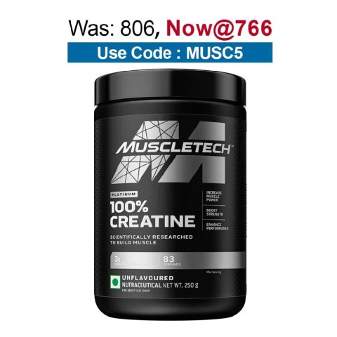 MuscleTech Platinum 100% Creatine,  Unflavoured  0.55 lb 