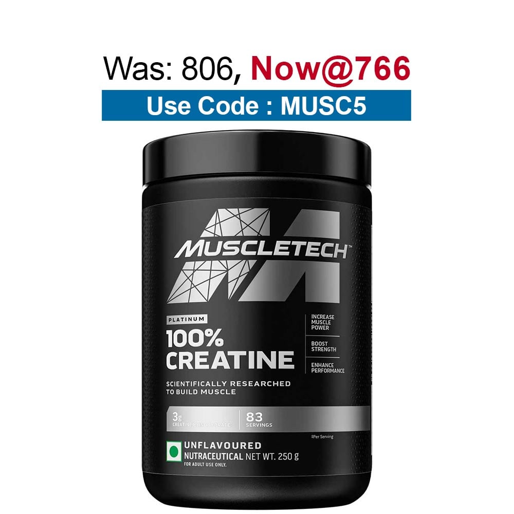 MuscleTech Platinum 100% Creatine,  Unflavoured  0.55 lb 