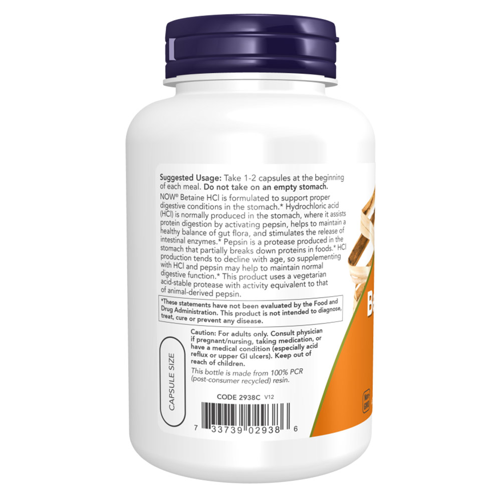3 - Now Betaine HCl (648mg),  120 capsules 