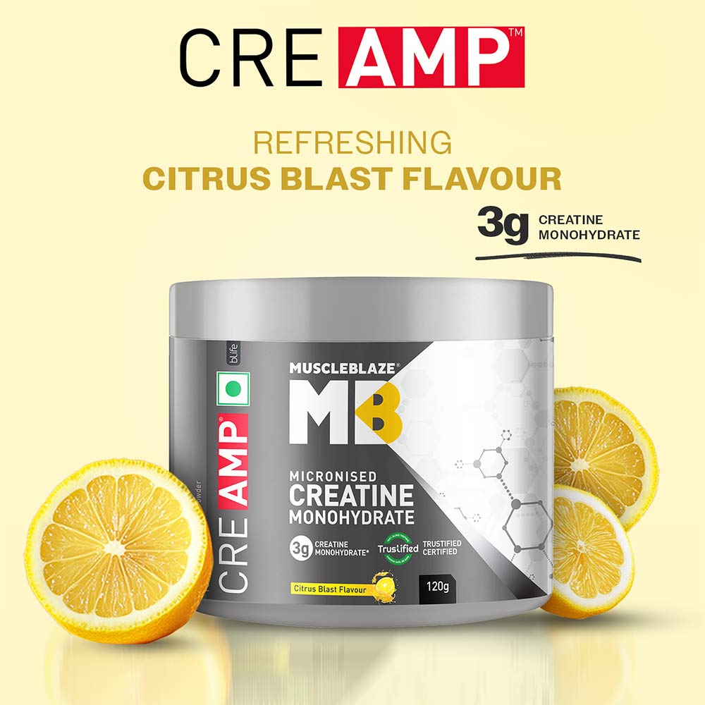 2 - MuscleBlaze Creatine Monohydrate CreAMP,  Citrus Blast  0.26 lb